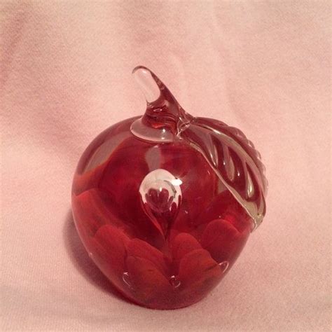 Joe St Clair Maude Apple Hand Blaown Glass Paperweight 1976 Etsy