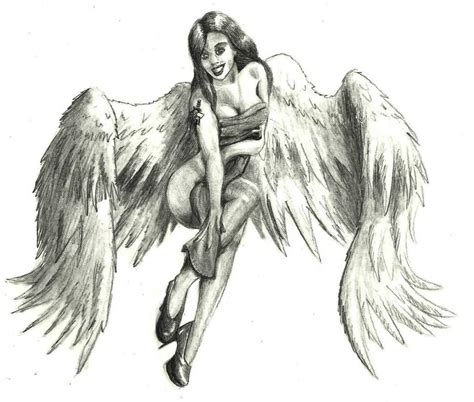 angel pin up girl tattoo designs
