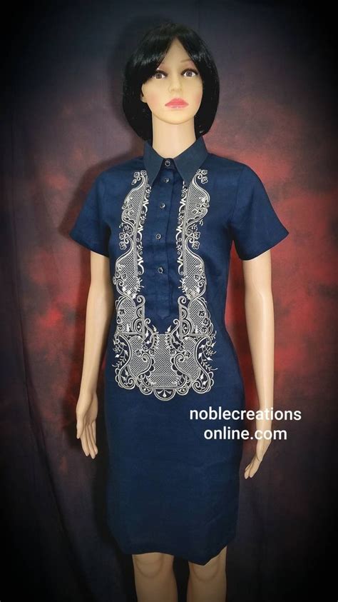 Modern Filipiniana Dress Silk Barong Tagalog Philippine Modern