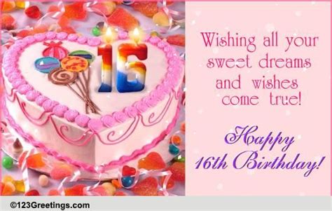 Sweet 16th Birthday Free Milestones Ecards Greeting Cards 123 Greetings