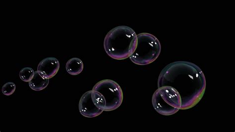 4k Soap Bubbles Isolated On Black Background Seamless