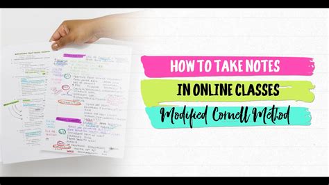 How To Take Notes For Online Classes Cornell Note Taking Method Youtube