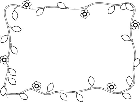 Flower Border Black White Clip Art Vector Clip Art Online