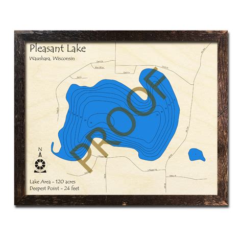 Lake Dubay Wi Wood Map 3d Nautical Wood Charts