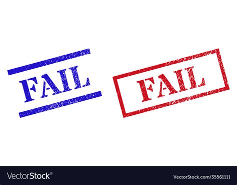 Fail Textured Rubber Seal Stamps With Rectangle Vector Image