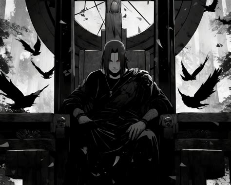 1280x1024 Resolution Itachi Uchiha Manga Sitting On A Throne 1280x1024