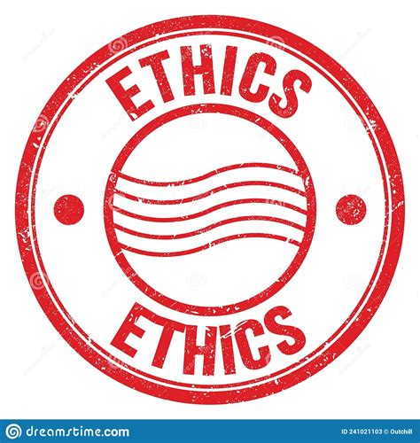 Ethics Text Written On Red Round Postal Stamp Sign Stock Illustration