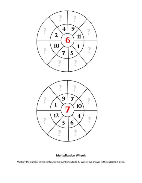 Multiplication Wheel Printable Printable Templates