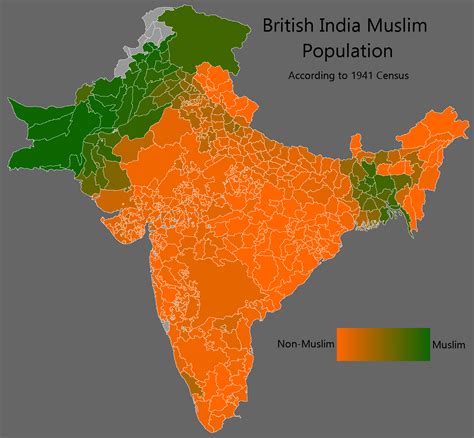 Muslim Population Of British India Mapporn