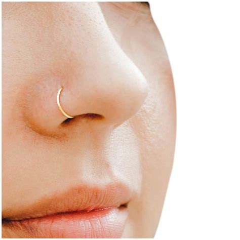 22g 7mm 14k Solid Gold Snug Fitting Nose Ring Hoop 22 Gauge