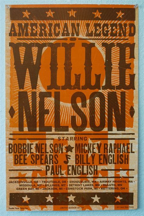Hatch Show Print Willie Nelson Wood Type Poster Type Posters Graphic