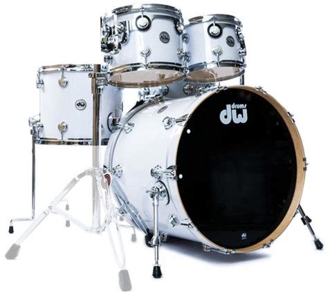 Dw Drums Collector Finish Ply Shellpack 5 Pcs White Glass Promusic
