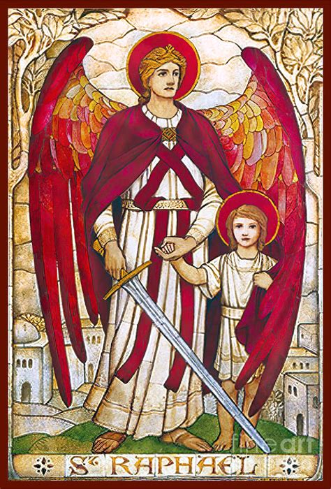Archangel Raphael Digital Art By Classic Catholic Pixels