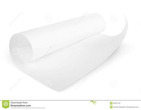 Rolled Blank Sheet Of Paper Stock Image Image Of Card Closeup 34227753