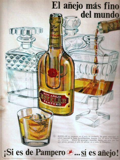 Publicidad De Ron Estelar De Pampero Año 1964 Wine Bottle Rosé Wine