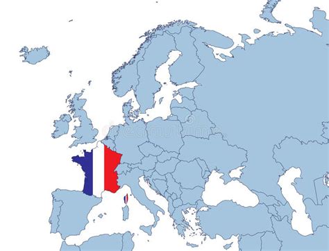 Frankreich Auf Europa Karte Vektor Abbildung Illustration Von