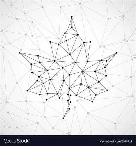 Maple Leaf In Abstract Geometric Shape Royalty Free Vector