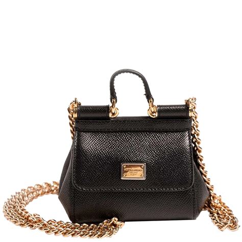 Dolce And Gabbana Black Leather Micro Miss Sicily Bag Dolce And Gabbana