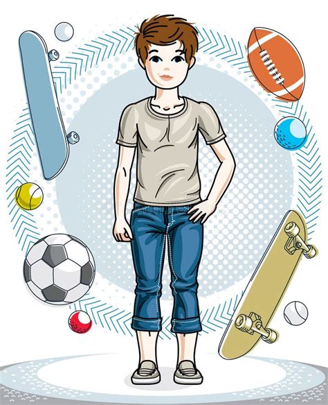 Cute Teen Boy Skateboard Stock Illustrations 549 Cute Teen Boy