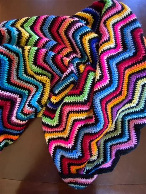 Crochet Ripple Blanket Pattern Basic Chevron Afghan Scrap
