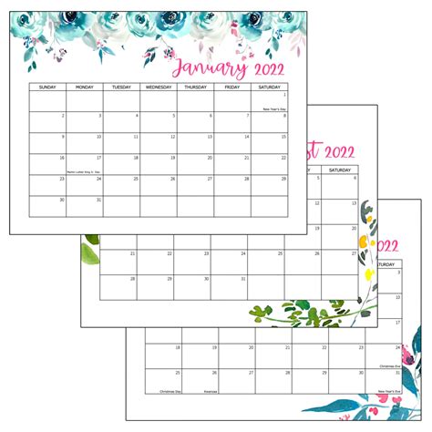 Free Printable Calendar For Kids 2022 2022 Monthly Calendar Printable