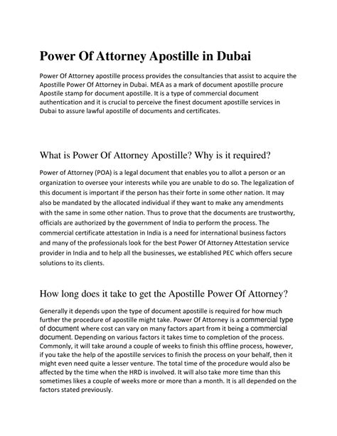 Ppt Power Of Attorney Apostille In Dubai Powerpoint Presentation Free Download Id 10626864