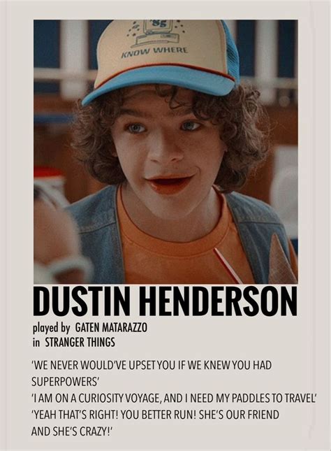 Dustin Henderson By Millie Stranger Things Poster Stranger Things Tv Stranger Things