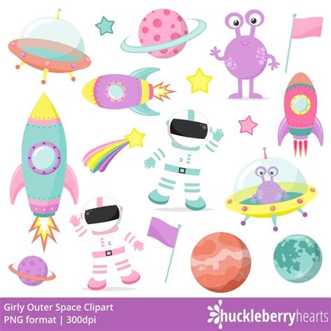 See more ideas about happy birthday, birthday, birthday clipart. Girly Outer Space Clipart | Huckleberry Hearts