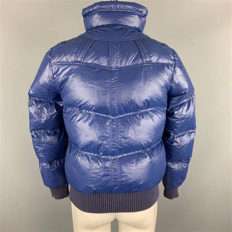 Dior Homme 38 Blue Zip Up Back Snaps Down Filled Puffer Jacket Coat