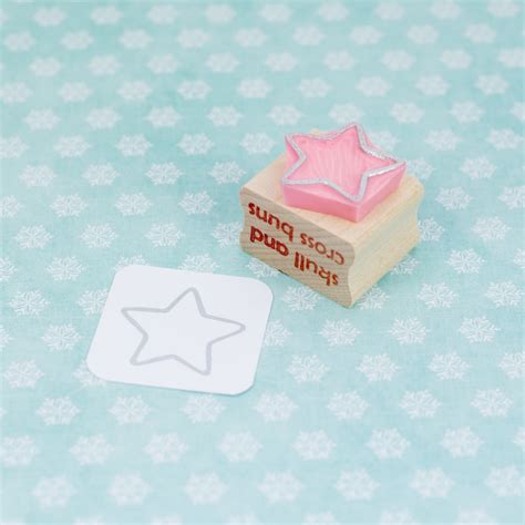 Star Stamp Mini Star Outline Rubber Stamp Christmas Rubber Etsy