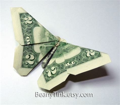 Dollar Origami Two Dollar Round Wing Butterfly
