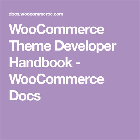 Classic Theme Development Handbook Woocommerce Themes Development