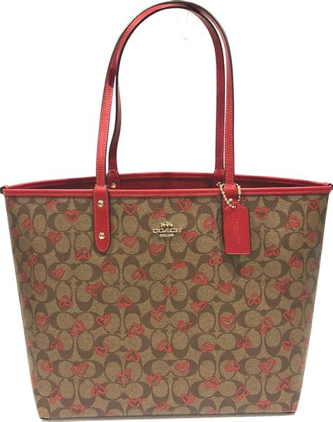 Coach F36609 Reversible Pvc City Signature Tote Imkhaki Multi True