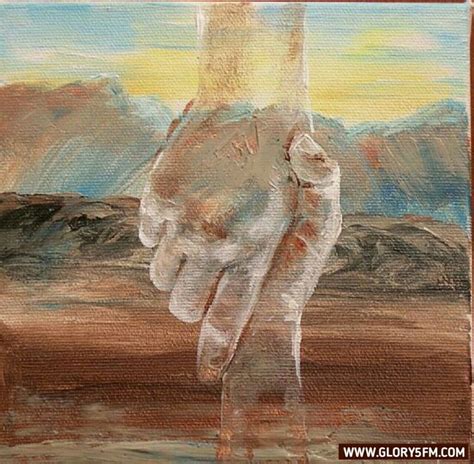 A Painting Of A Hand Reaching Up Towards The Sky