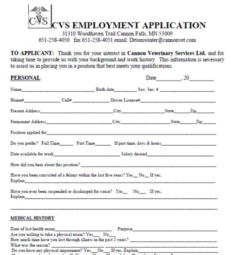 Land more interviews by copying what works and personalize the rest. CVS Job Application Form