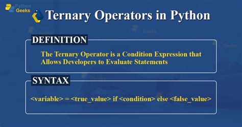 Python Ternary Operator With Example Python Geeks