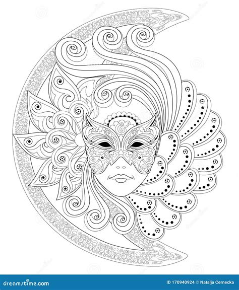 Venetian Beauty In A Mask Vector Illustration 12254800