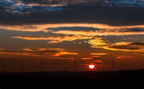 1920x1200 Resolution Windmills Sunset Sky 1200p Wallpaper