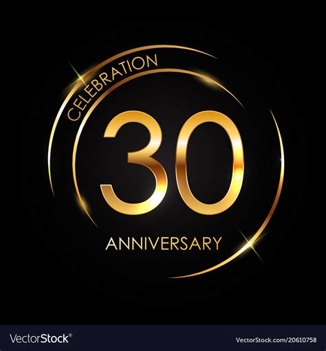 Template 30 Years Anniversary Royalty Free Vector Image