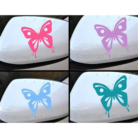 butterfly wing mirror bumper car body stickers