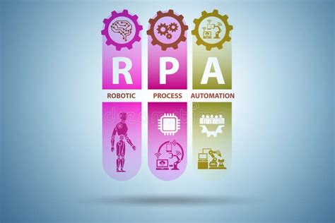 Illustration Of Rpa Robotic Process Automation Stock Image Image Of