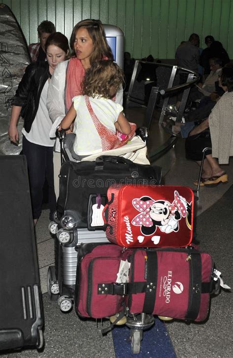 Actress Jessica Alba With Daughter Honor At Lax Editorial Photography Image Of Girl Celebrity