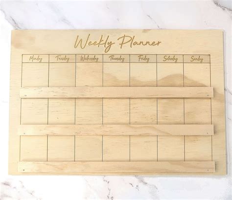 Weekly Planner Chart For Kids Made From Timber Comes With 25 Etsy Uk