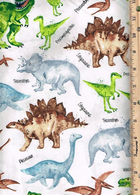 Dinosaurs With Names Timeless Treasures Wide Etsy