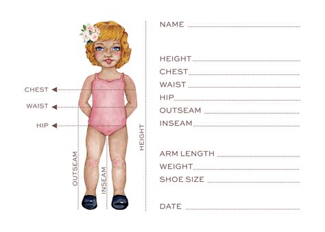Printable Body Measurement Chart For Sewing Body Measurements Celeb