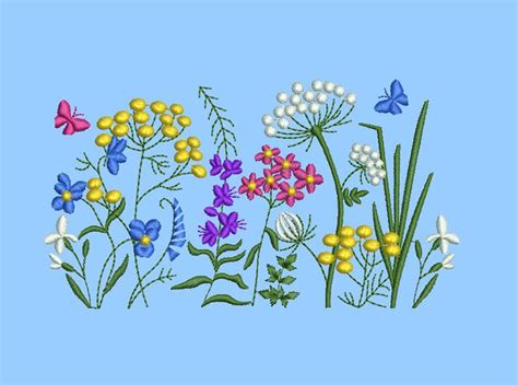 Wildflowers Machine Embroidery Design Dandelion Flower Etsy