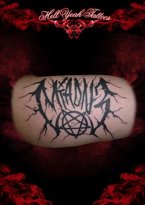 Blackwork Devil Lettering Tattoo By Hellyeah Tattoos Best Tattoo