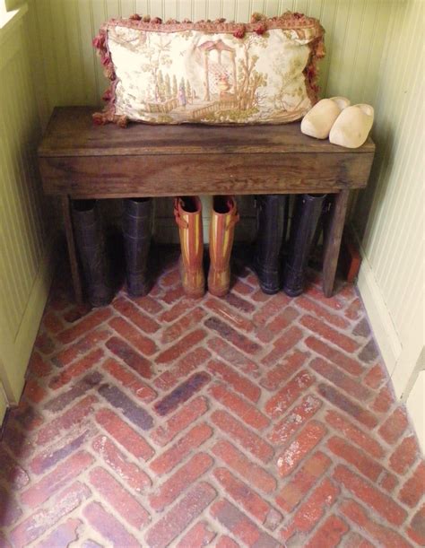 Remodelaholic 25 Herringbone Projects For Your Home Brick Flooring