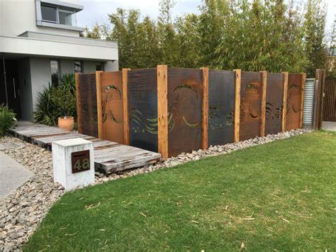 Safety Beach Rustic Feature Fencing Using Corten Steel Panels Coastal