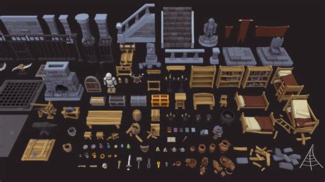 Low Poly Dungeon Asset Pack By Miguel Lobo In 2021 Low Poly Dungeon
